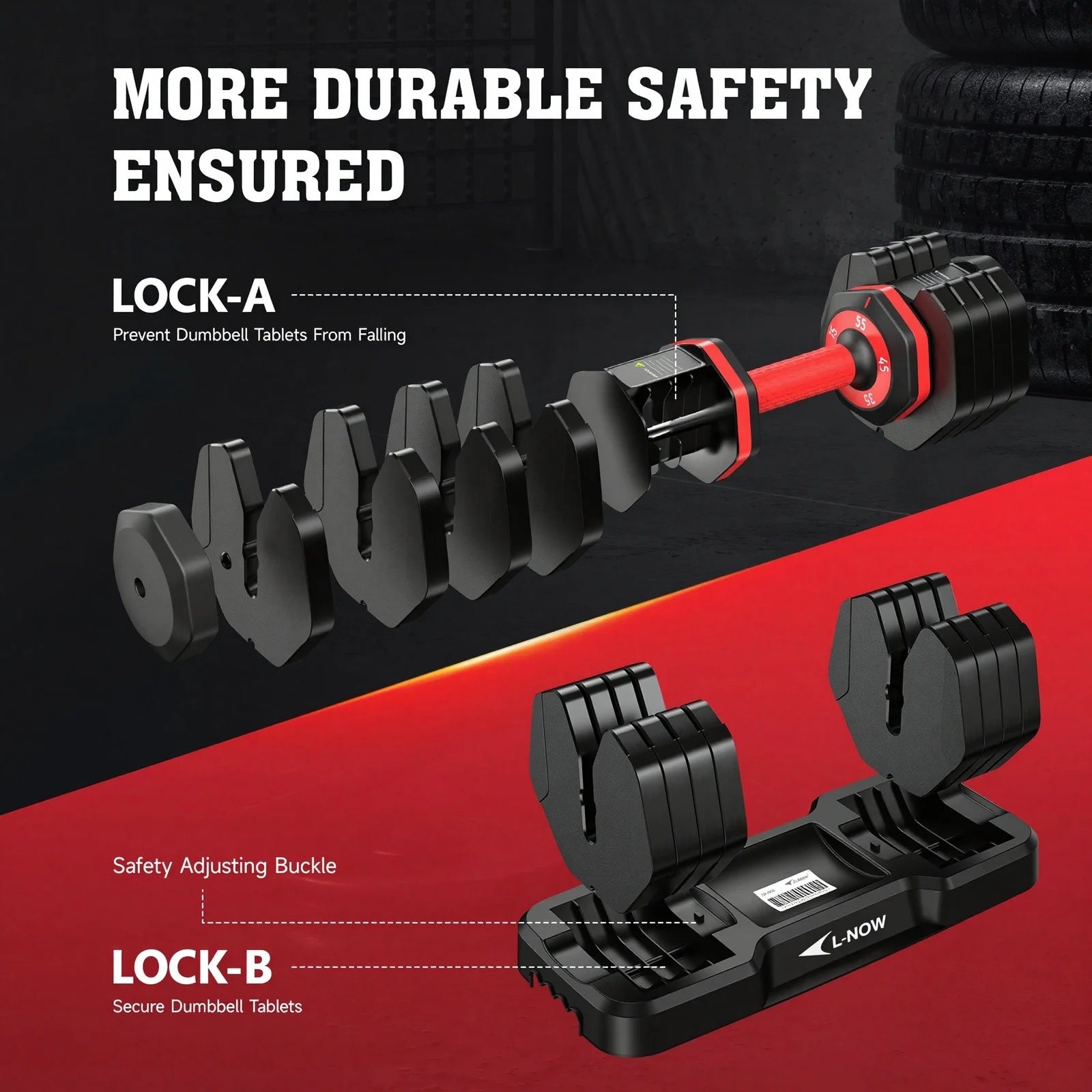 110LB Adjustable Dumbbells with High Quality Tray 15Lb to 55Lb Adjustable Dumbbell for Home Gym Exercise Equipment, ‌‌Christmas Gift