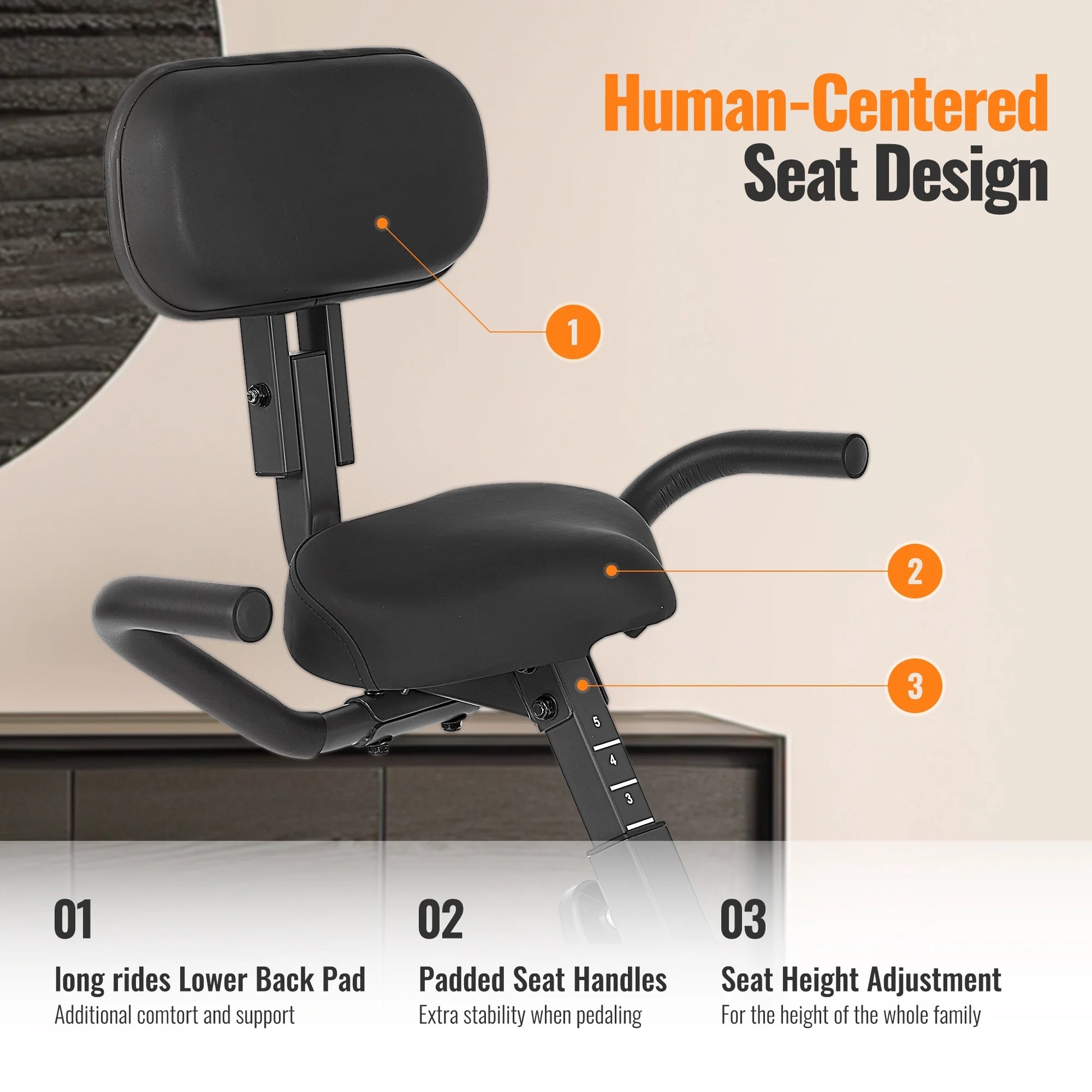 3 in 1 Exercise Bike Quiet Folding Magnetic Stationary Exercise Bikes with Arm Resistance Bands Home Workout Use