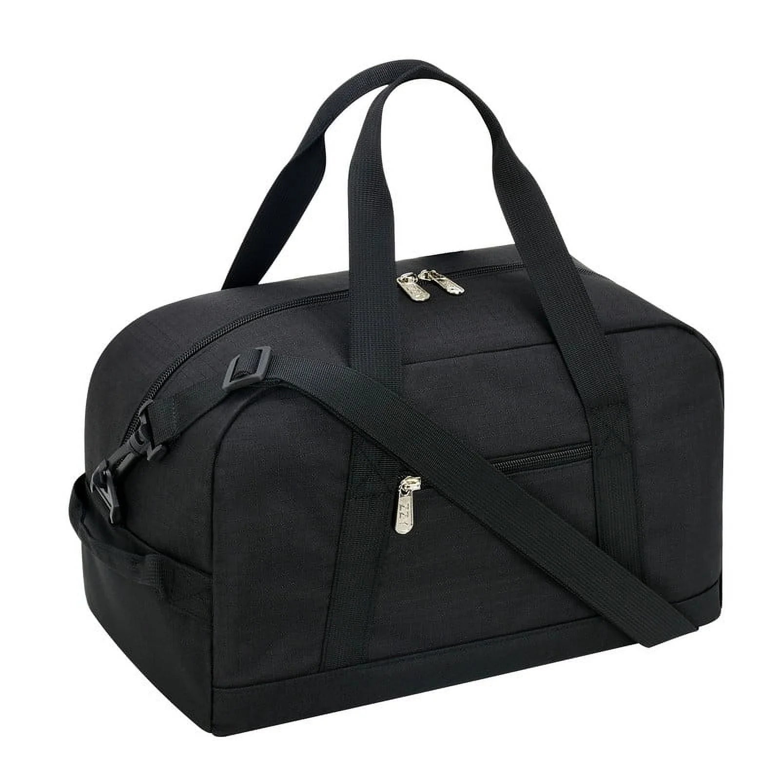 " 14"" Black Mini Duffel Bag for Travel and Gym, Polyester, Durable"